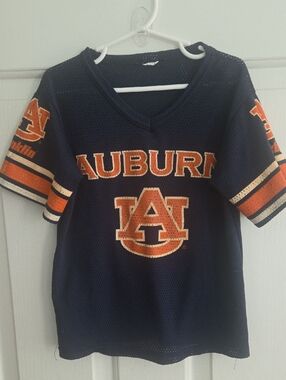 Auburn Navy & Orange Mesh Kids Jersey Top Sz 6